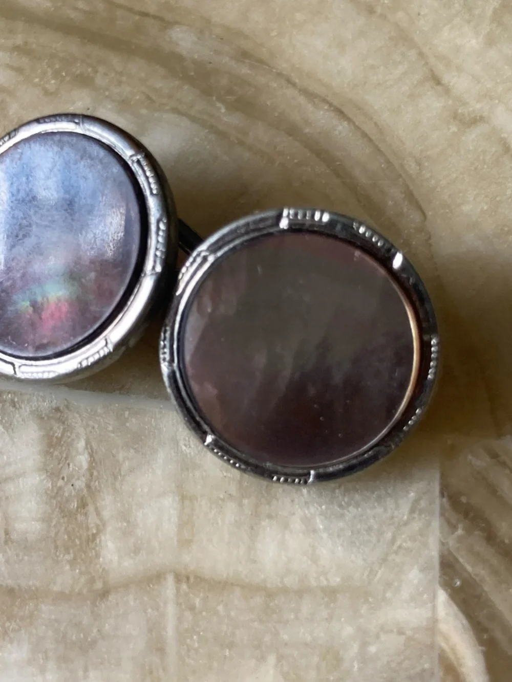 Vintage Mother of Pearl Tuxedo Cufflinks & 4 Shirt Studs Formal Set